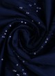 Navy Blue Velvet Sequins Fabric For Sherwani